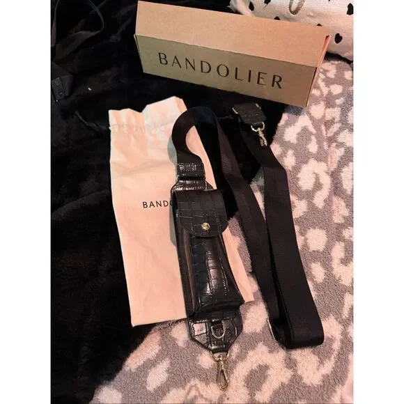 Bandolier black Lana crossbody crocodile/croc sunglasses strap No CASE**nip/nwt
